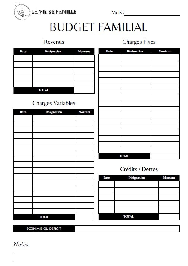 Tableau budget familial pdf gratuit